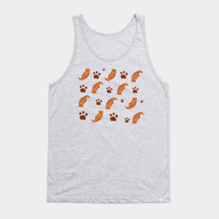 pattern of otters with paw prints Tank Top